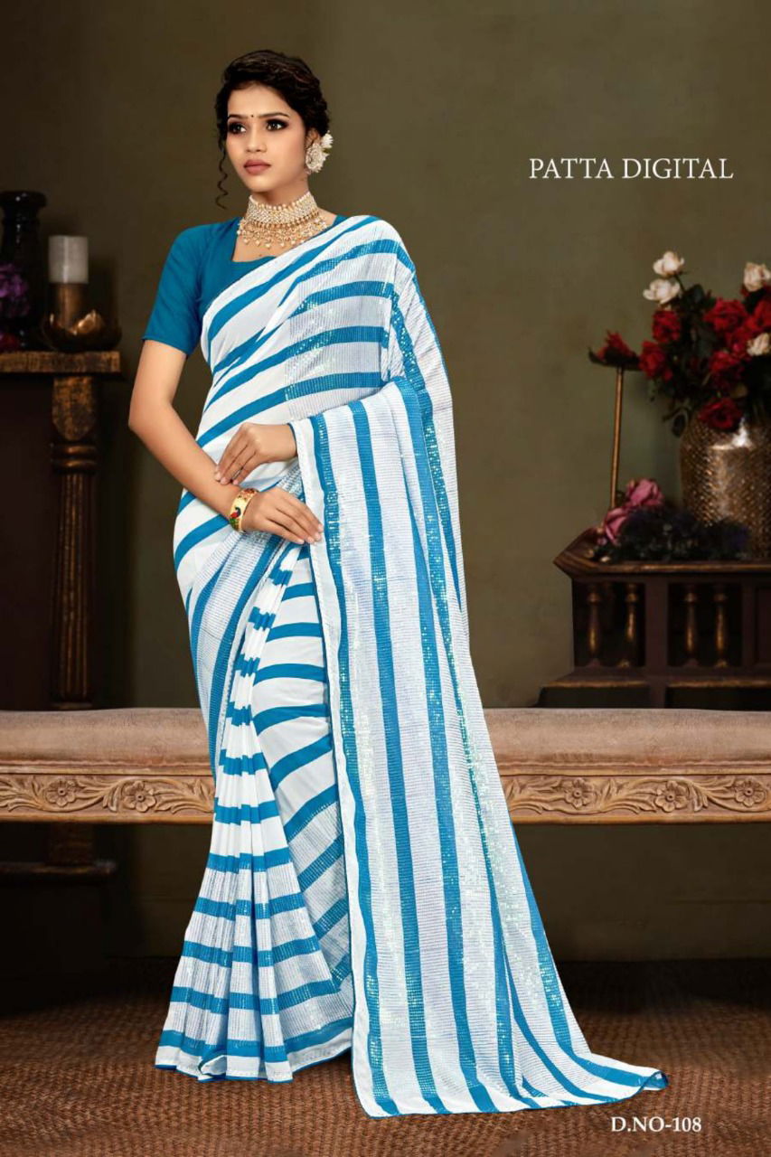 Ynf Patta Digital Stylish Party Wear Weightless Latest Designer Saree Collection